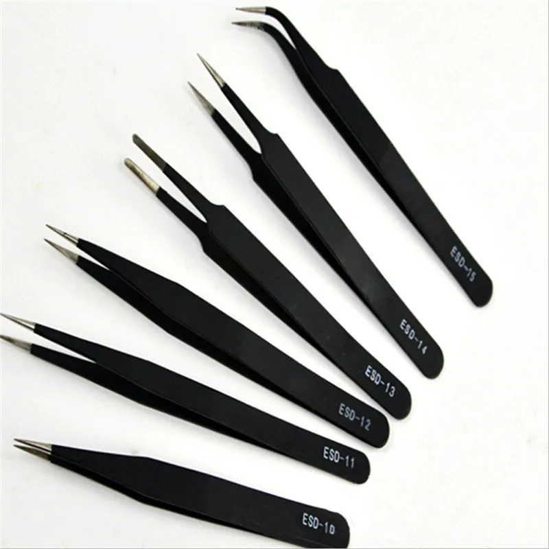 Professional 1.5mm ESD Anti-Static Stainless Steel Tweezer Industrial Tweezers Compute Phone Electronic Maintenance Tools P0.11 Professional 1.5mm ESD Anti-Static Stainless Steel Tweezer Industrial Tweezers Compute Phone Electronic Maintenance Tools P0.11