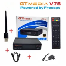 Freesat V7s GTMEDIA V7S DVB-S2 1080P HD Satellite TV Receiver with Youtube Youporn PowerVU CCaam Newcamd Bisskey RT5370 USB Wifi