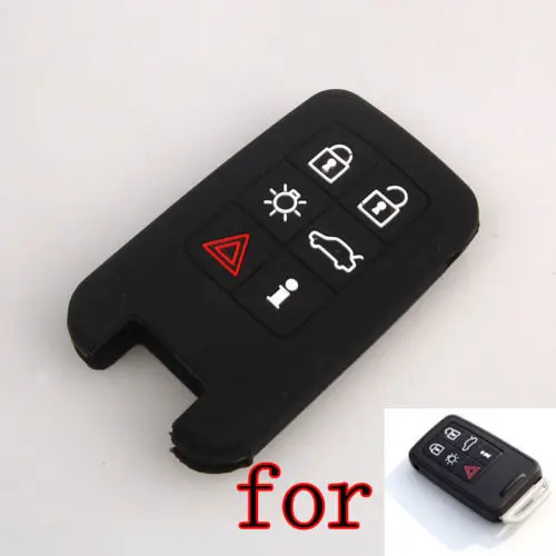 

Fit For Volvo S60 S80 6Buttons Smart Remote Keyless Fob Holder Protector Accessories Silicone Rubber Skin Cover Shell Case