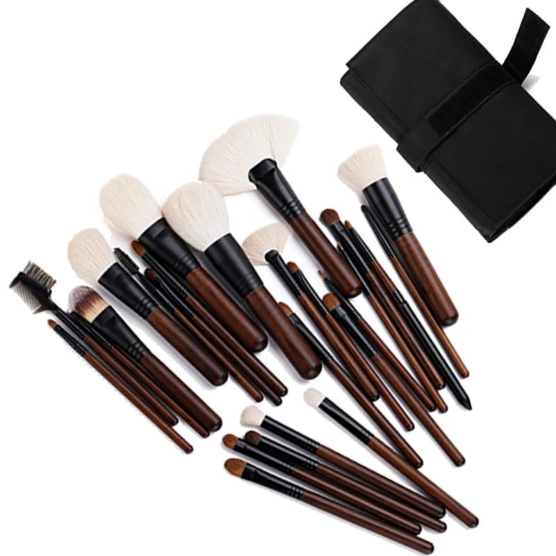 

CLIONE 26 Pcs Squirrel Hair Cosmetics Makeup Brush Set Best Professional Brush Kits Foundation Face Powder with Makeup Brush Bag