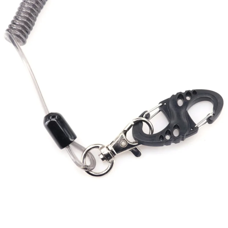 Леска безопасности для рыбалки, Спиральный шнур, безопасная веревка, проволока, сталь внутри, крепится с рыболовной веревкой, рыболовная снасть, инструмент