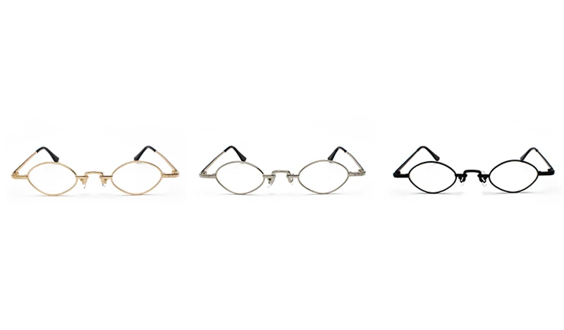 small oval clear lens eye glasses frame detail (1)