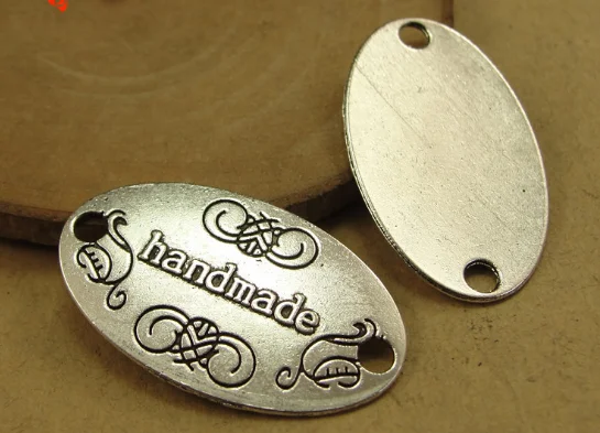 

30pcs handmade word oval charm pendants 19*32MM 2.2g fine Antique silver bronze Fit Handmade earring bracelet necklace Jewelry