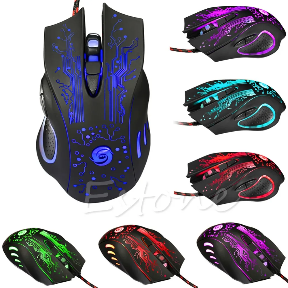 Computer Accessories Professional 5500DPI 6 Buttons USB Optical Wired Gaming Mouse Mice For PC Laptop dropshipping
