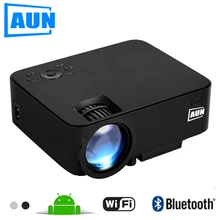 AUN Projecteur 1500 Lumens MINI Beamer (en option Android TV BOX/LED Android Projecteur Soutien KODI AC3) AM200 Série