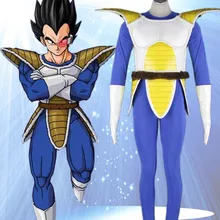 Dragon Ball Z костюмы Вегета Косплей синие мужские костюмы
