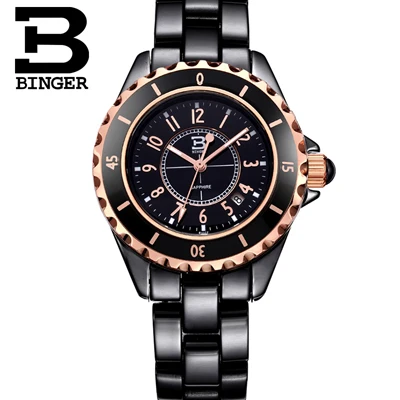 Новое поступление швейцарские роскошные брендовые наручные часы Бингер керамические кварцевые женские часы водонепроницаемые часы B8008A-2 - Цвет: Item 8