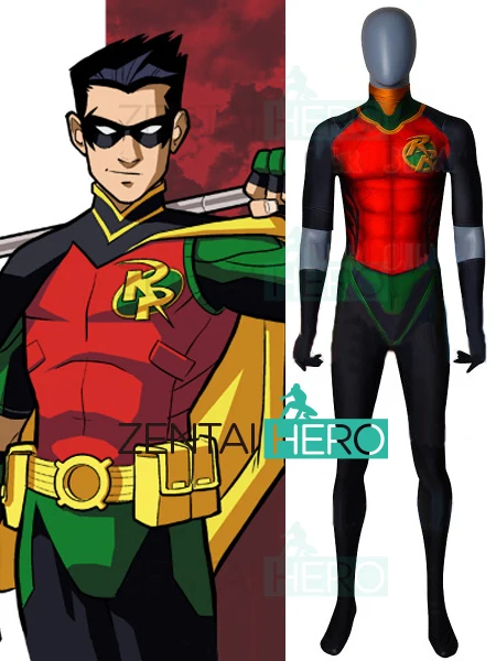 

Free Shipping 3D Printed Rebirth Red Robin Cosplay Costume Spandex Robin Rebirth Version Superhero Halloween Costume No Cape