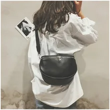 Women Zipper Dumpling Shape Casual Shoulder Bag PU Leather Simple High Quality Solid Messenger Bags Famous Messenger Handbags