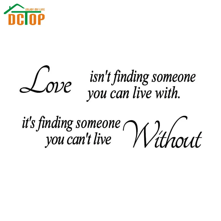 DCTOP Love Isn T Finding Someone You Can Live With Wall Stickers Quotes And Sayings