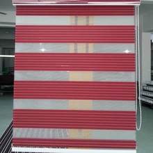 Подгонянные занавески из полиэстера, полупрозрачные рулонные шторы Зебра, красные оконные шторы для гостиной, доступны 9 цветов