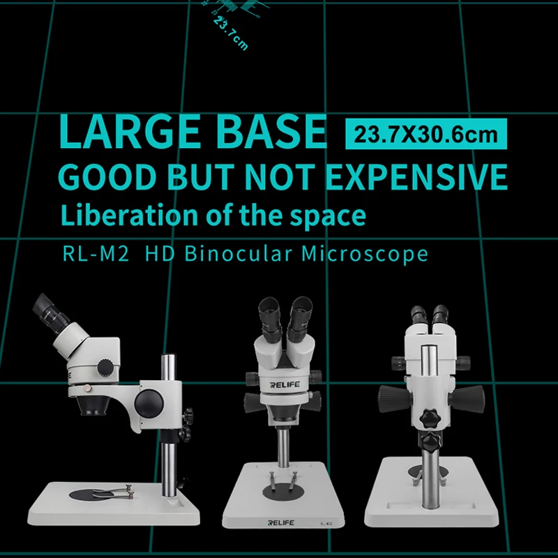 RELIFE RL-M2 7-45 раз HD бинокль стерео микроскоп осмотр PCB ремонт Microscopio 144 светодиодный источник света ремонт инструментов