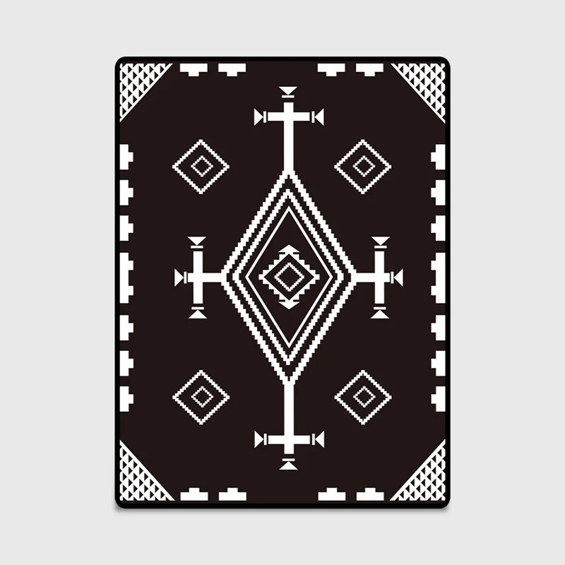 Черно-белый ковер для гостиной этнический крест хиппи для спальни коврики ковры одеяло домашняя отделка кухни Пол Дверной Коврик - Цвет: Black 400MMx600MM