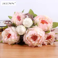 JAROWN 7 Heads Bunch New Silk Simulation Artificial flower Peony flower bouquet for wedding table font