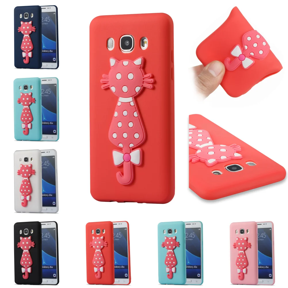 Силиконовый чехол для мобильного телефона с милым 3D кошкой TPU Samsung Samsug Galaxy J510 2016 |