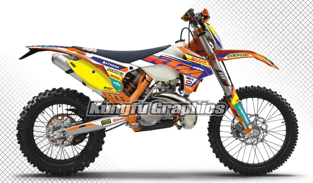 И рисунком «кунг-фу» графика на заказ мотоцикл наклейки комплект 6 дней гонки Grafiche для KTM 125 200 250 300 350 450 500 EXC EXC-F XCW XCF-W - Цвет: Style 19