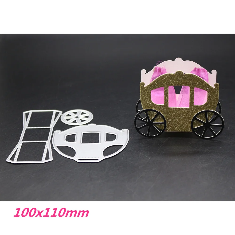 

100x110mm Flower Basket Cart Making Scrapbook Greeting Card Lace Hollow Metal Cutting Dies Stencil Frame Embossing Template DIY