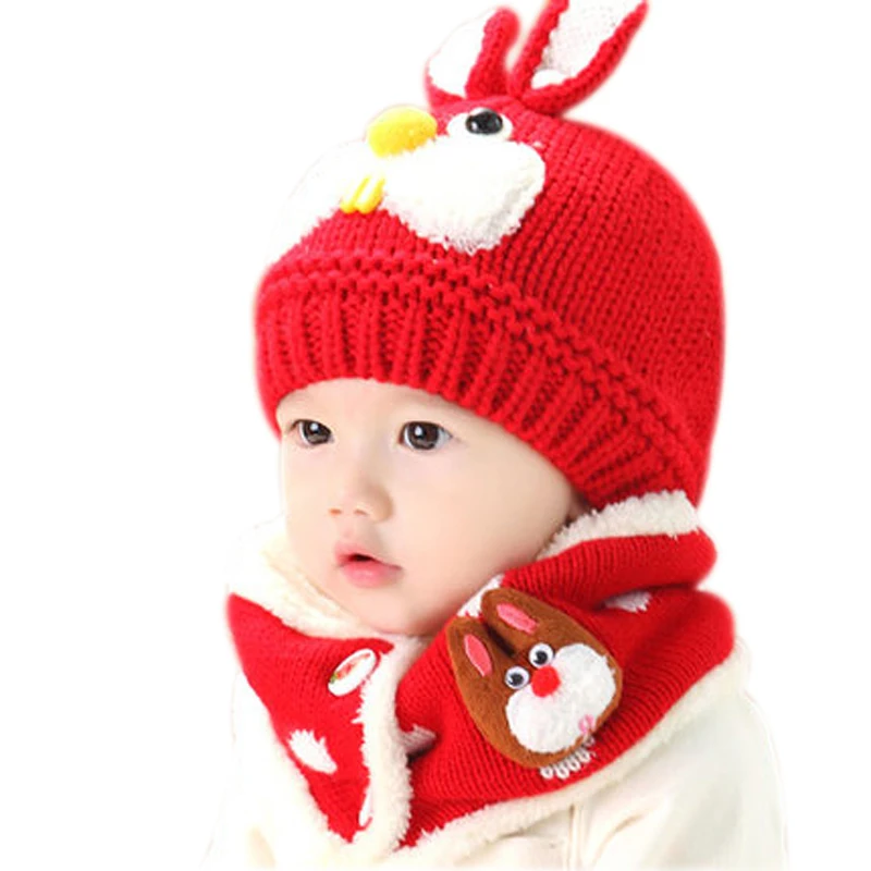 Buy Baby Winter Hat Scarf Set Neck Warmer Rabbit Cap