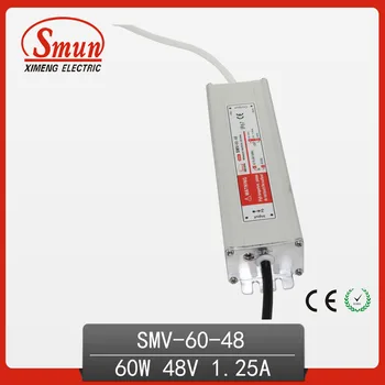

60W 48V 1.25A Waterproof IP67 LED Driver Switching Power Supply for Led Strip Light with CE ROHS 1 Year Warranty SMV-60-48