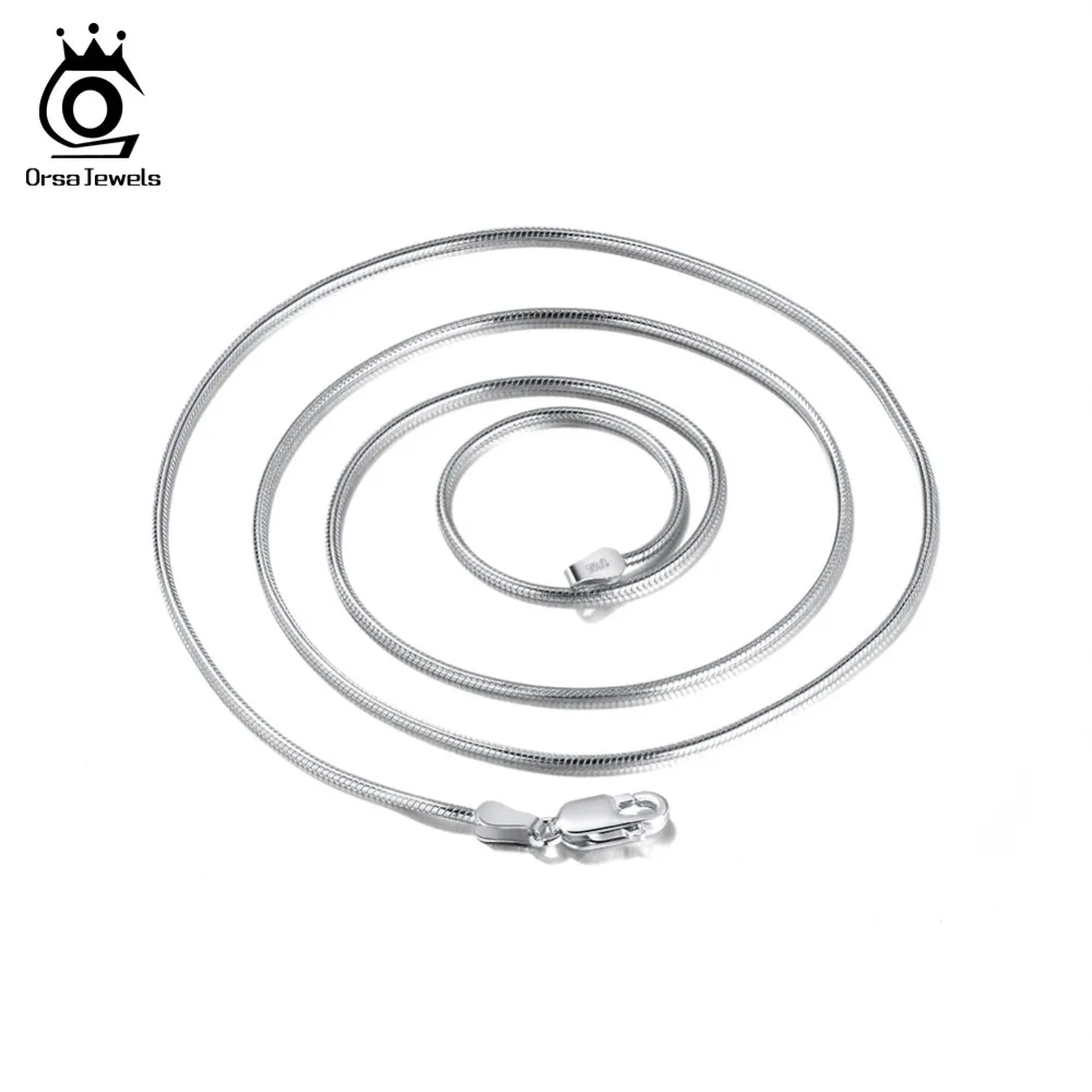 ORSA JEWELS подлинное ожерелье из стерлингового серебра 925 пробы цепочка змеи модное