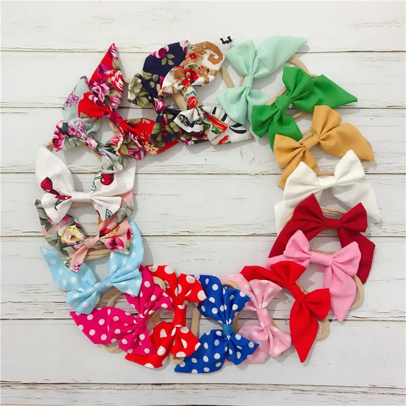 

Girls Boutique Nylon Headband ,hair clip kids Fabric Bow headband Pretty Hair Accessories