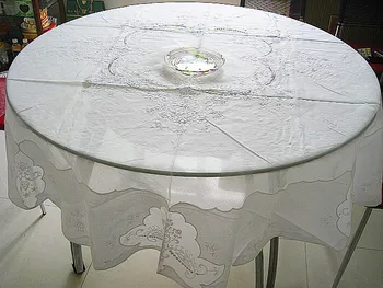 

Glass yarn round table cloth artex handmade embroidery table cloth treasures