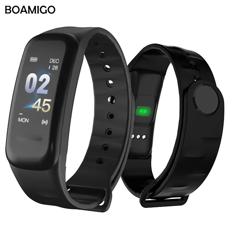 

BOAMIGO Smartwatch Color Screen Smart Bracelet Heart Rate message Reminder Men Sport Bluetooth Smart Band For Android IOS Phone