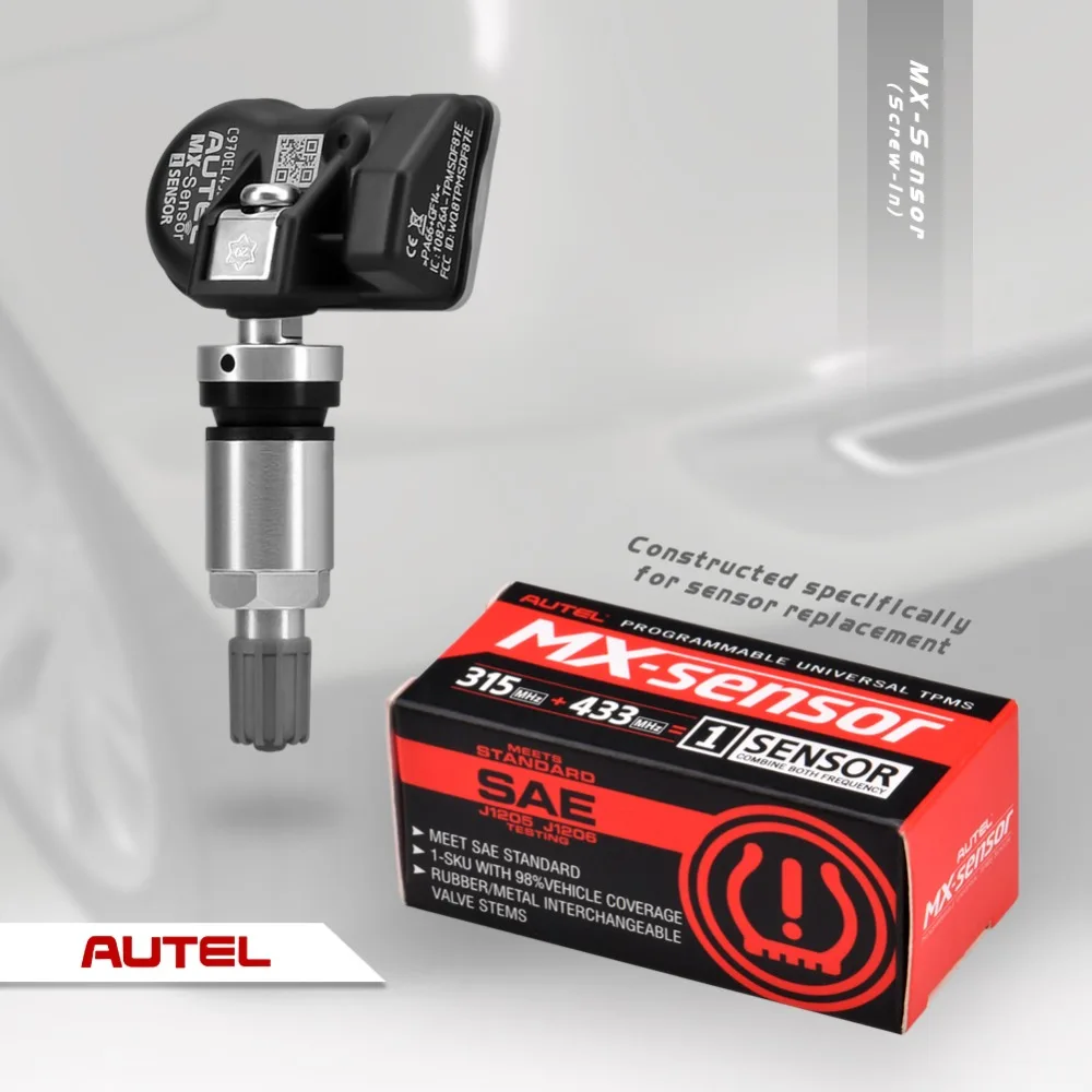 Autel TPMS MX-Sensor 2 in 1 Sensor 433MHz 315MHz Programmer Universal TPMS Sensor Pressure Tester Programming MaxiTPMS TS601