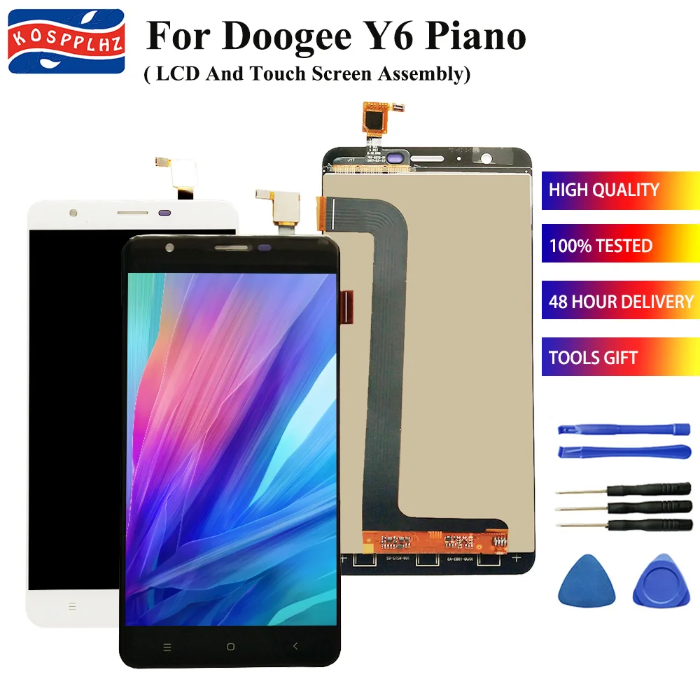 

KOSPPLHZ Original For Doogee Y6 Piano LCD Display + Touch Screen Digitizer Assembly Replacement for Doogee Y 6 + tools