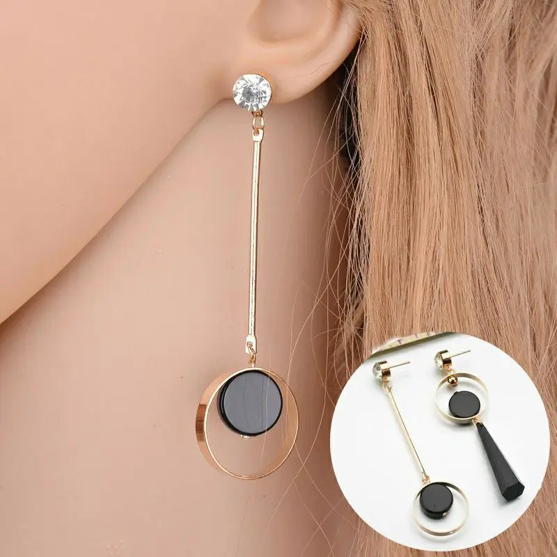 

Fashion Long Hangs Earrings For Women Round Drop Earrings Female Bijoux Dangle Jewelry Earring for Girl Party Wedding Gift