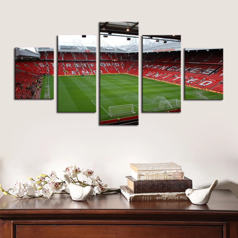 

Print Painting Canvas 5 Pieces/Pcs Famous Football Field Sports Stadium HD Kids Room Decor Wall Art Modular Picture Frame Poster