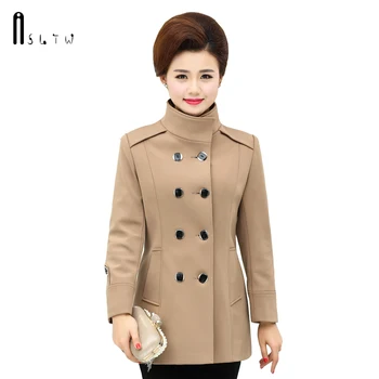 

ASLTW Trench Coat New Autumn Winter Casual Double Breasted Long Sleeve Feminine Coat Solid Coat Women's Windbreaker