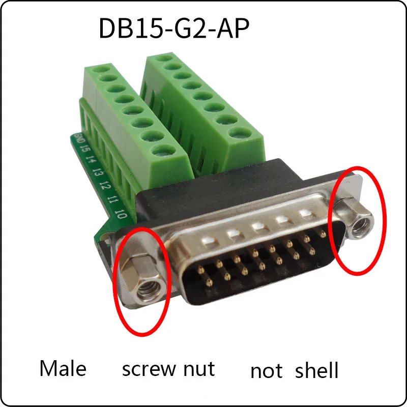 Db15 pin беспаечная электрическая вилка Мужской разъем мужской/женский с корпус соединителя 2 ряда клеммный блок разъем - Цвет: Male  not shell 1