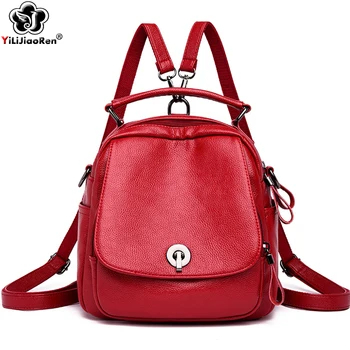 

Fashion Small Backpack For Women Designer Bagpack Soft Leather Backpack Purse Simple Shoulder Bags For Women Mochila Feminina