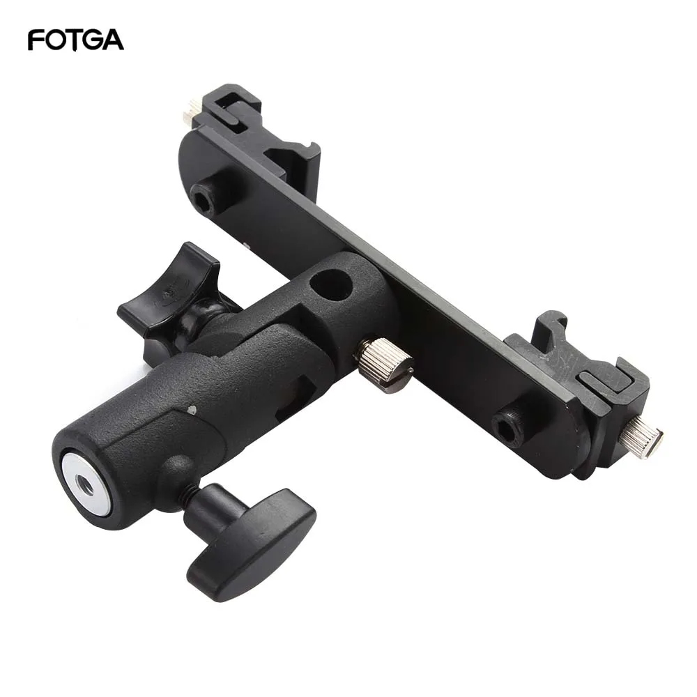 Fotga Dual Hot Cold Shoe Flash Bracket Umbrella Holder Clamp To Light