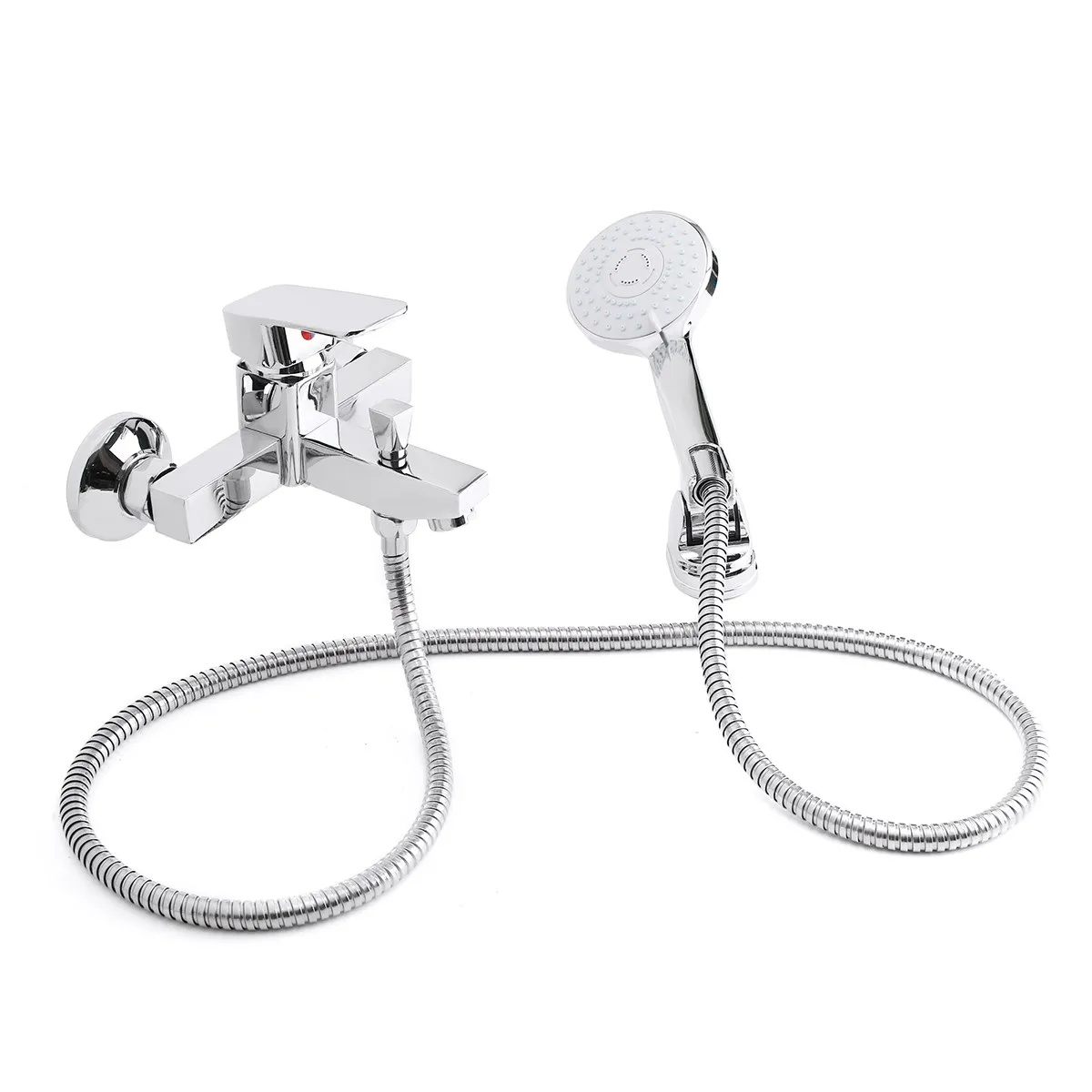 1 set Brass Bathroom Hot&Cold Shower Sets Mixer Tap Faucet Wall Mounted Bathtub Shower Faucet Taps Kits Hose Rain Shower Set