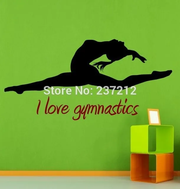I-love-gymnastics-dance-room-gymnastics-room-beautiful-wall-stickers-decals-Free-shipping