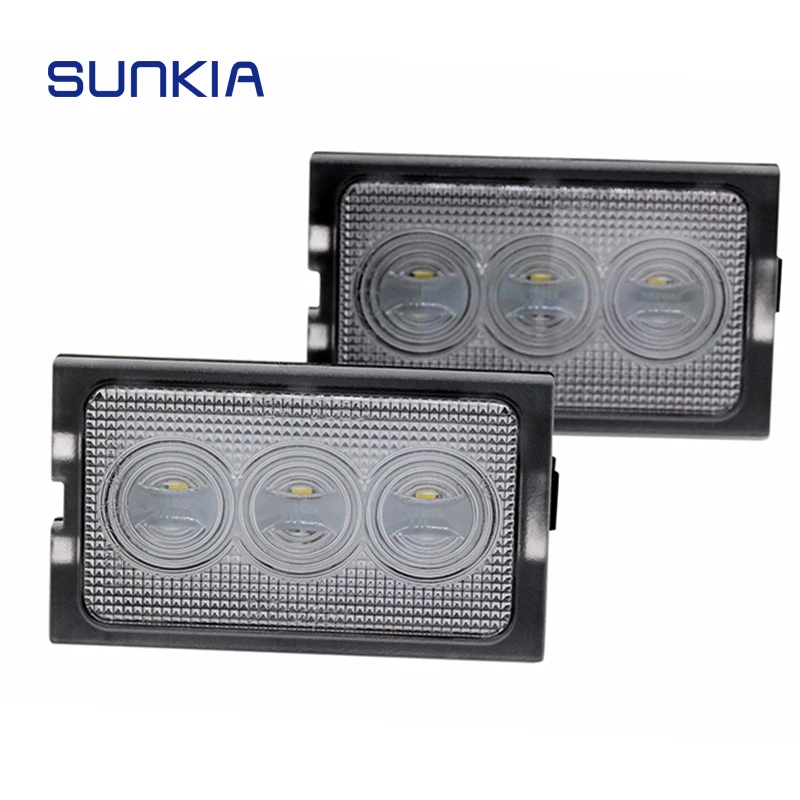 Baratos 2 unids set SUNKIA luz LED de matrícula para Land Rover Discovery 3 4 Freelander 2 para llamó Rover Sport Auto número de lámparas