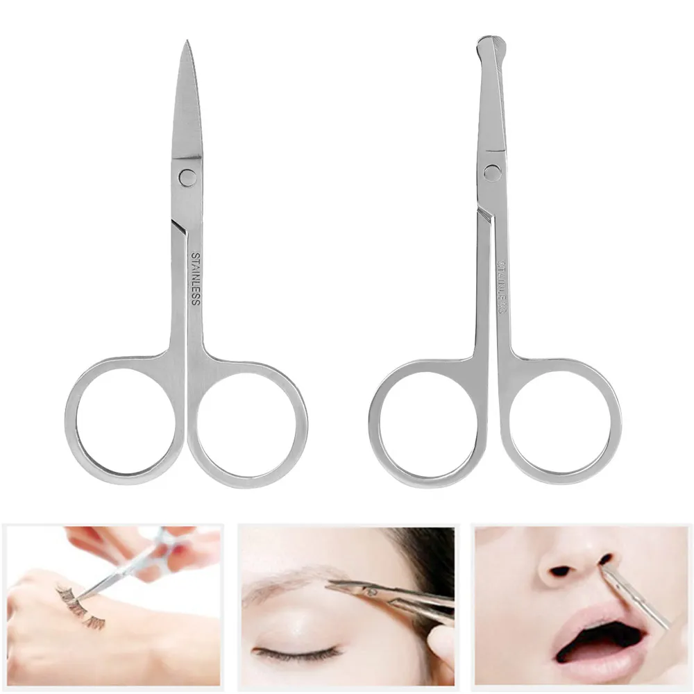 

Mini Makeup Scissors Eyebrow Eyelashes Nose Hair Scissor Stainless Steel Face Hair Removal Tools Round Point Head Scissors