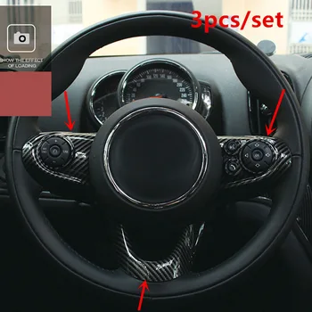 

For BMW MINI F55 5-door/ F56 3-door Hatch 2014-2018 ABS Plastic Interior Steering Wheel Button Cover Trim 3pcs Car Styling