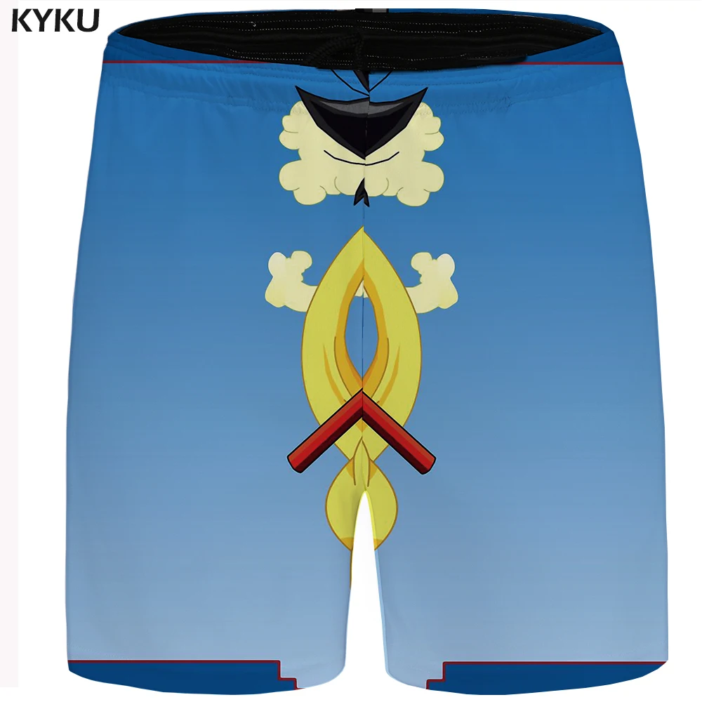 KYKU Dragon Ball короткие мужчины забавные повседневные шорты Гоку 3d короткие Гавайи пляжные шорты желтый мужские шорты лето большой размер