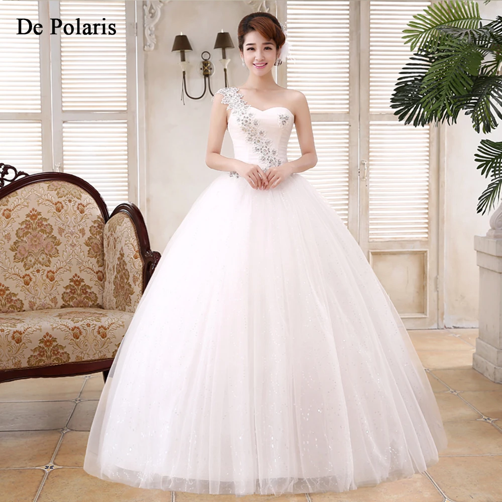 Модные свадебное платье es Vestidos Noivas 2019 яркое Saten Милая одно плечо Mariage | Свадьбы и