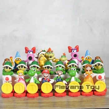 

Super Mario Collector's Edition Mario Luigi Toad Peach Yoshi Bowser PVC Figures Set Chess Toy Collectible Model Birthday Gift