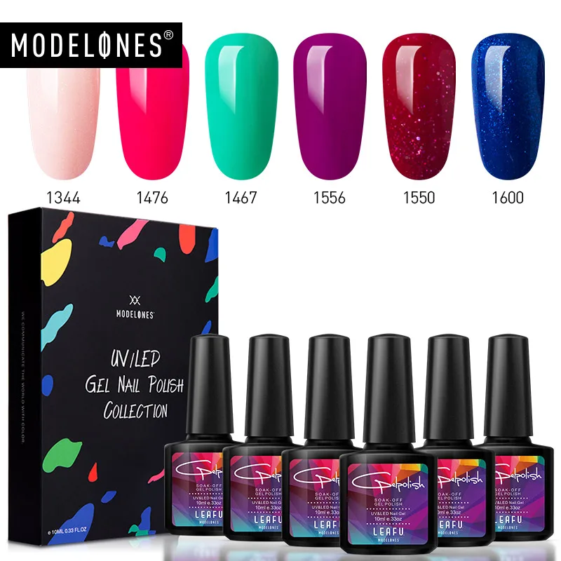 

Modelones 6PCS/LOT Pink Color Nail Polish UV Led Long Lasting Nail Gel Polish DIY Nail Art Gel Lacquer Professional UV Gel Nail