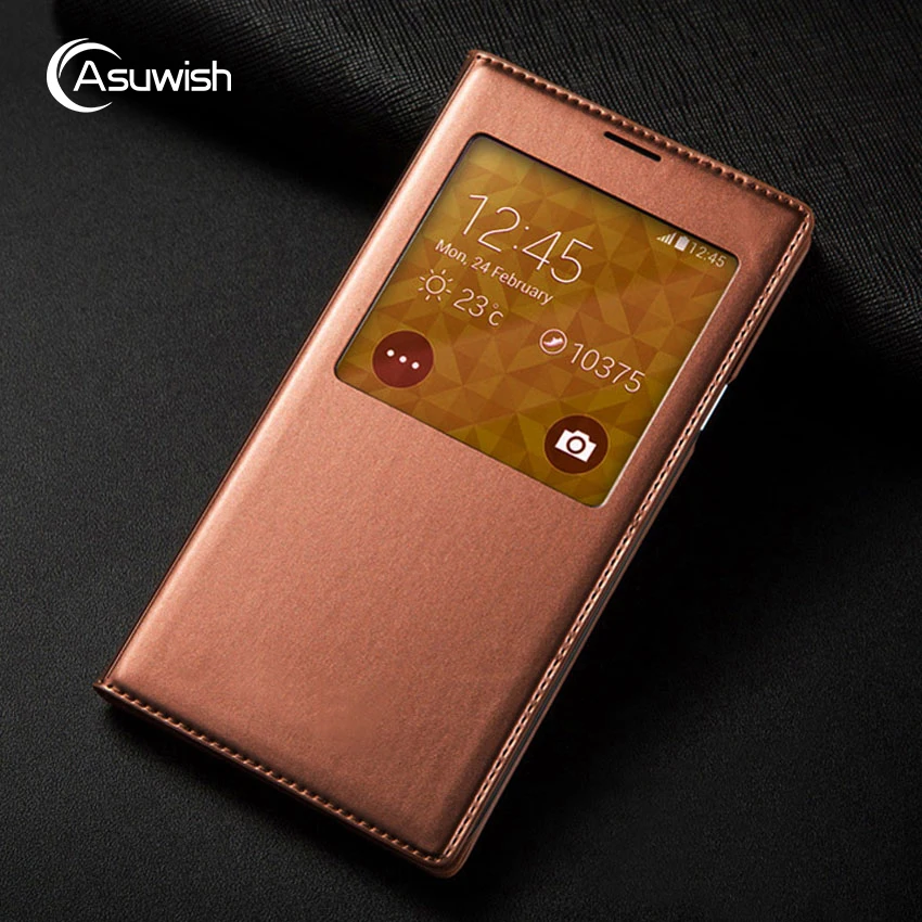 Flip Cover Leather Phone Case Smart View For Samsung Galaxy S5 SV S 5 G900A G900I G900F G900 G900H G900FD SM-G900F SM-G900H Case phone case leather phone case leather wallet case leather case