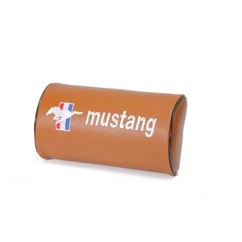 

2Pcs High quality Leather style soft Neck Pillow car styling Car seat headres for MUSTANG ford RACING Seat Accessories