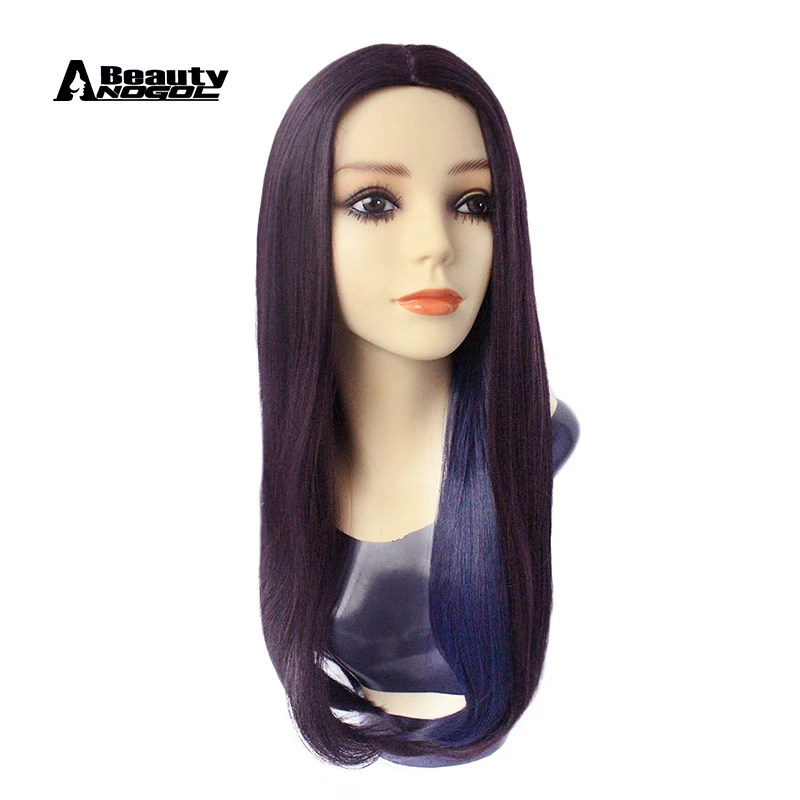 ANOGOL Красота волос кепки + фиолетовый и синий Высокое температура волокно перука натуральный длинная волна Смешанные Синтетический парик