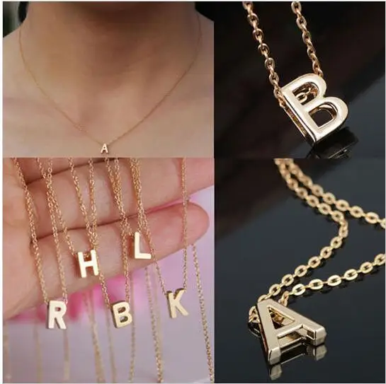 Gold Color with  A-S Letter Charms Pendant Collar ...