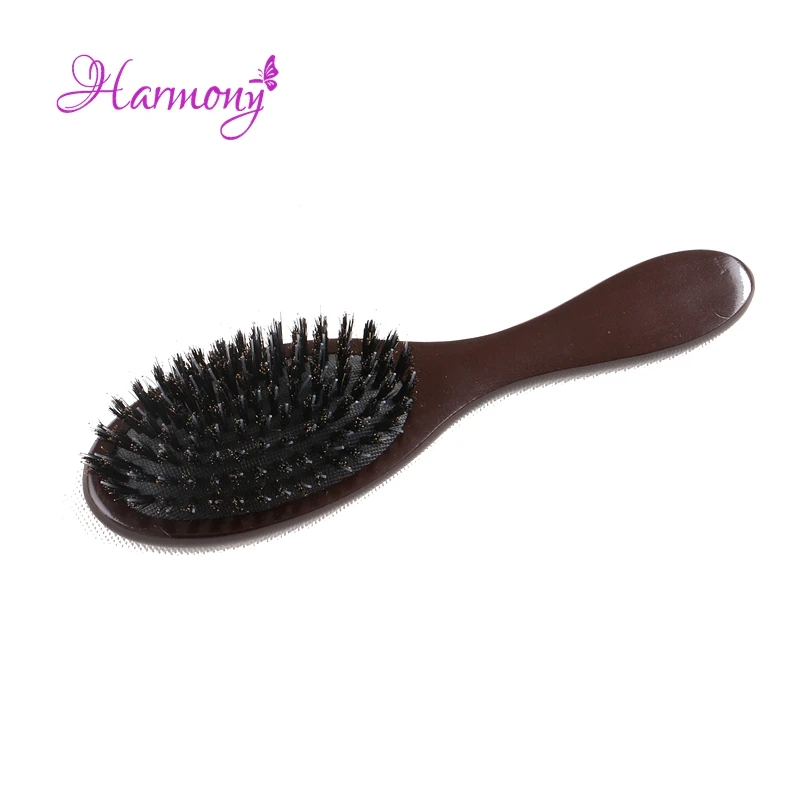 다크 브라운 컬러 나무 손잡이 Boar Bristle 헤어 브러시, 헤어 익스텐션 전문 헤어 도구 빗 헤어 액세서리, 50 개