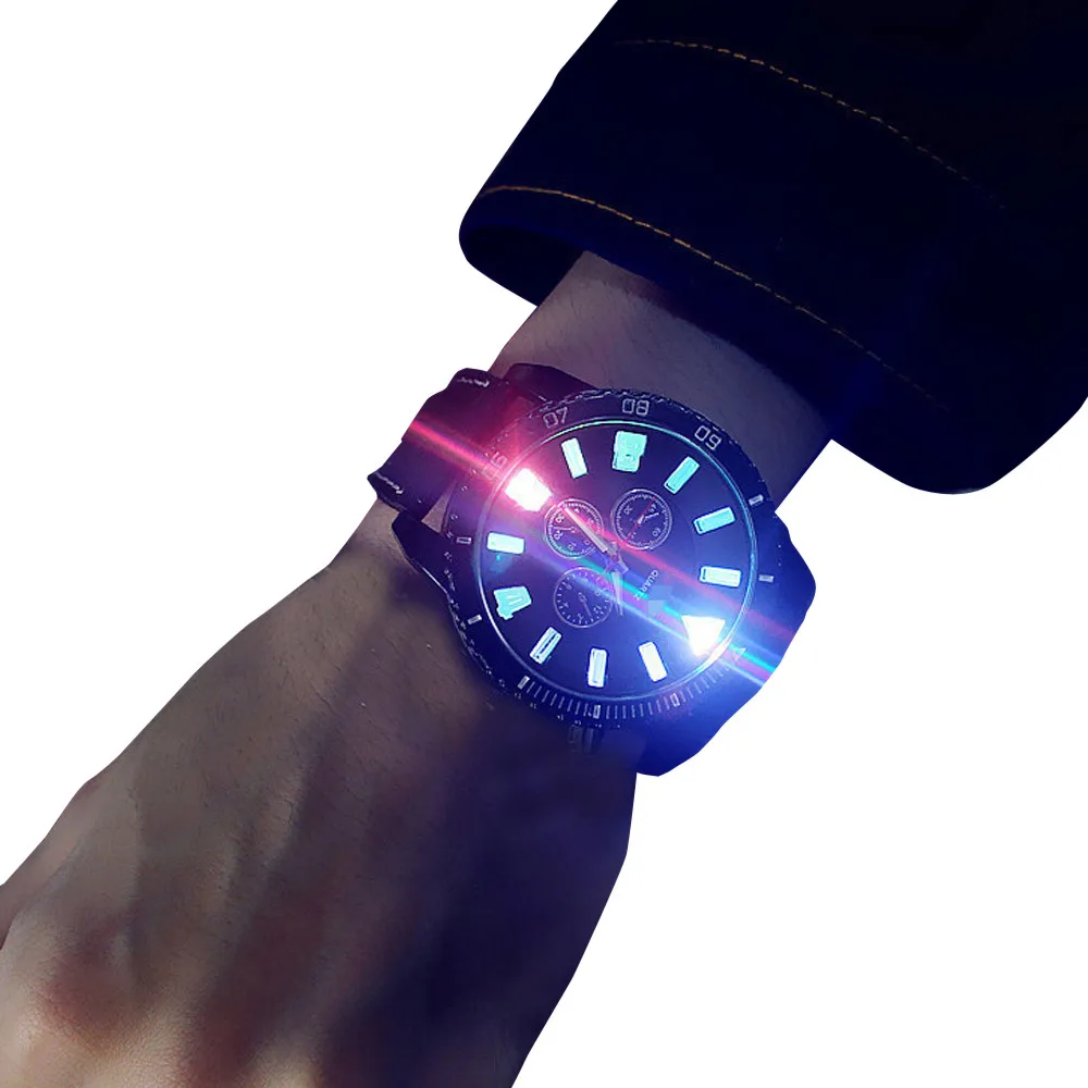 

Glowing couple belt watch 2018 Simple scale stopwatch luminous dial quartz leather alloy wrist watch gift Reloj iluminado A70